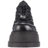 Noir Vegan 12 cm STOMP-08 bottines plateforme compenses lolita