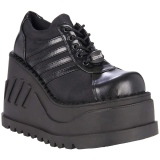 Noir Vegan 12 cm STOMP-08 bottines plateforme compenses lolita