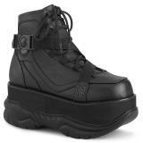 Noir Vegan 7,5 cm NEPTUNE-181 bottines demoniacult - bottines de cyberpunk unisex