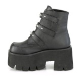 Noir Vegan 9 cm ASHES-55 bottines demonia plateforme