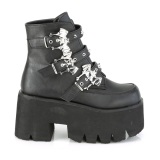 Noir Vegan 9 cm ASHES-55 bottines demonia plateforme