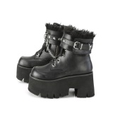 Noir Vegan 9 cm ASHES-57 bottines  talons pais plateforme lolita