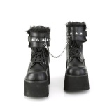 Noir Vegan 9 cm ASHES-57 bottines  talons pais plateforme lolita