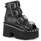 Noir Vegan 9 cm ASHES-70 bottines  talons pais plateforme lolita