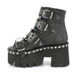 Noir Vegan 9 cm ASHES-70 bottines  talons pais plateforme lolita