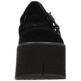 Noir Velours 11,5 cm KERA-10 chaussures lolita plateforme