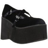 Noir Velours 11,5 cm KERA-10 chaussures lolita plateforme