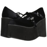 Noir Velours 11,5 cm KERA-10 chaussures lolita plateforme