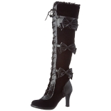 Noir Velours 9,5 cm GLAM-300 Bottes Cuissardes Talons Hauts