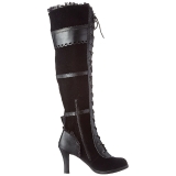 Noir Velours 9,5 cm GLAM-300 Bottes Cuissardes Talons Hauts