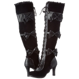 Noir Velours 9,5 cm GLAM-300 Bottes Cuissardes Talons Hauts