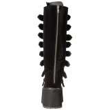 Noir Velours 9 cm DAMNED-318 plateformes bottes  boucles pour femmes