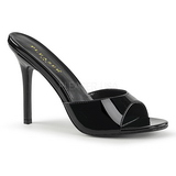 Noir Verni 10 cm CLASSIQUE-01 grande taille mules femmes