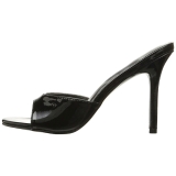 Noir Verni 10 cm CLASSIQUE-01 grande taille mules femmes