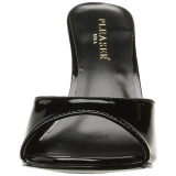 Noir Verni 10 cm CLASSIQUE-01 grande taille mules femmes