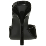 Noir Verni 10 cm CLASSIQUE-01 grande taille mules femmes