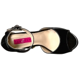 Noir Verni 12,5 cm EVE-02 grande taille sandales femmes