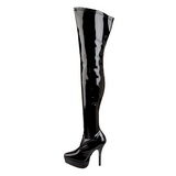 Noir Verni 13,5 cm INDULGE-3000 bottes cuissardes hommes