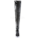 Noir Verni 13,5 cm INDULGE-3063 Bottes Cuissardes Talons Hauts