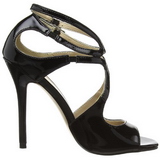 Noir Verni 13 cm AMUSE-15 Sandales de Soire a Talon