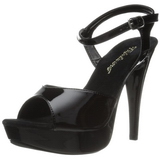 Noir Verni 13 cm COCKTAIL-509 Sandales Hauts Talons Plateforme