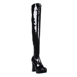 Noir Verni 13 cm ELECTRA-3000Z Bottes Cuissardes Talons Hauts