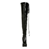 Noir Verni 13 cm ELECTRA-3050 Bottes Cuissardes Talons Hauts