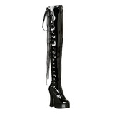 Noir Verni 13 cm ELECTRA-3050 Bottes Cuissardes Talons Hauts