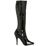 Noir Verni 13 cm SEDUCE-2000 Bottes Femmes pour Hommes