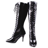 Noir Verni 13 cm SEDUCE-2020 Bottes  Lacets Femmes