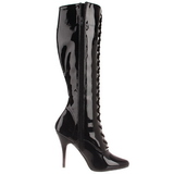 Noir Verni 13 cm SEDUCE-2020 Bottes  Lacets Femmes