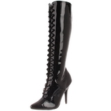 Noir Verni 13 cm SEDUCE-2020 Bottes  Lacets Femmes