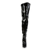 Noir Verni 13 cm SEDUCE-3000WC cuissardes mollets larges et cuisses rondes lastiques