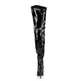 Noir Verni 13 cm SEDUCE-3000WC cuissardes mollets larges et cuisses rondes lastiques
