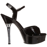 Noir Verni 14 cm ALLURE-609 Chaussures Stilettos