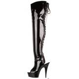 Noir Verni 15,5 cm DELIGHT-3017 Cuissardes Bottes Plateforme