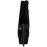 Noir Verni 15 cm DELIGHT-1018 Plateforme Bottines