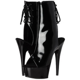 Noir Verni 15 cm DELIGHT-1018 Plateforme Bottines