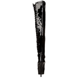 Noir Verni 15 cm DELIGHT-3050 Cuissardes Bottes Plateforme