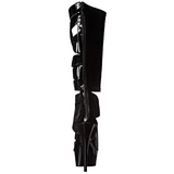 Noir Verni 15 cm DELIGHT-600-49 bottes gladiateur pour femmes a talon