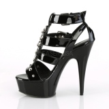 Noir Verni 15 cm DELIGHT-658 chaussures pleaser talons hauts