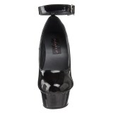 Noir Verni 15 cm DELIGHT-686 Chaussures pour femmes a talon