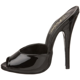 Noir Verni 15 cm DOMINA-101 Mules Talons Hauts