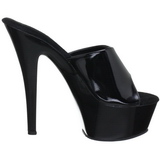 Noir Verni 15 cm KISS-201 Plateforme Mules Hautes