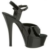 Noir Verni 15 cm KISS-209 Plateforme Chaussures Talon Haut