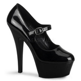 Noir Verni 15 cm KISS-280 Chaussures pour femmes a talon