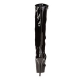 Noir Verni 15 cm Pleaser DELIGHT-2000 Bottes Femmes