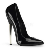 Noir Verni 16 cm DAGGER-01 Chaussures Stilettos Escarpins Femmes