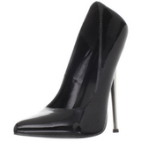 Noir Verni 16 cm DAGGER-01 Chaussures Stilettos Escarpins Femmes