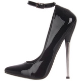 Noir Verni 16 cm DAGGER-12 Chaussures Stilettos Escarpins Femmes